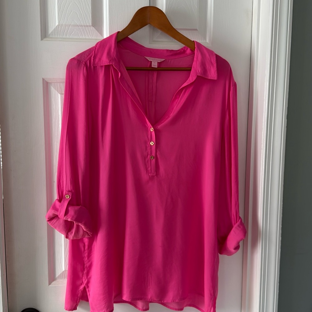Lilly Pulitzer Elsa Silk Top XL